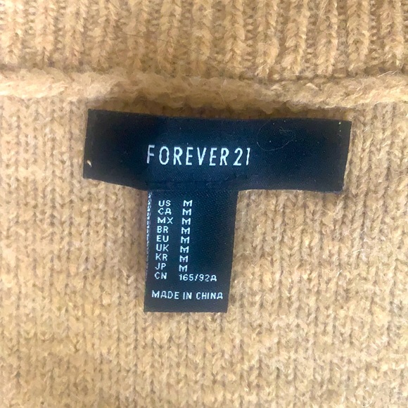 Forever 21 camel v neck sweater like new size M - Picture 2 of 7